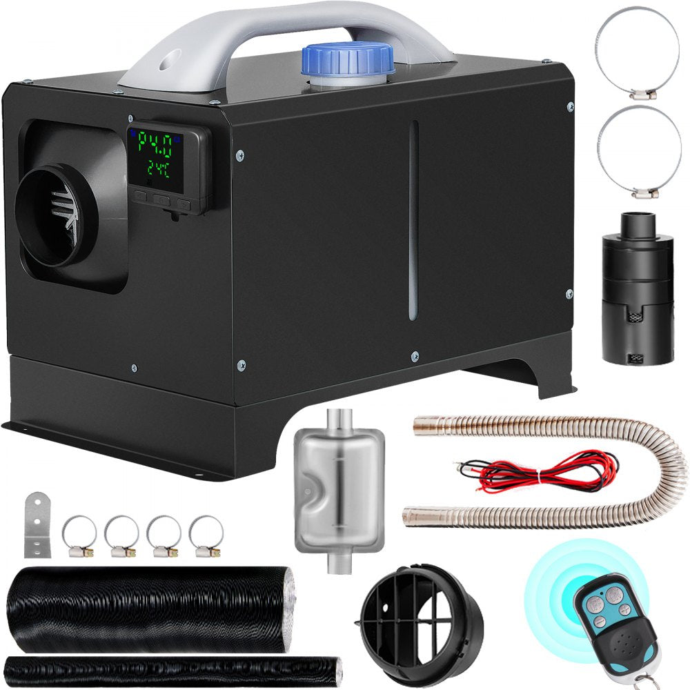 VEVOR Diesel Air Heater, 8KW Parking Heater, All in One 12V Truck Heater, One Outlet Hole, with Black LCD, Remote Control, Fast Heating Diesel Heater, For RV Truck, Boat, Bus, Car Trailer, Motorhomes 