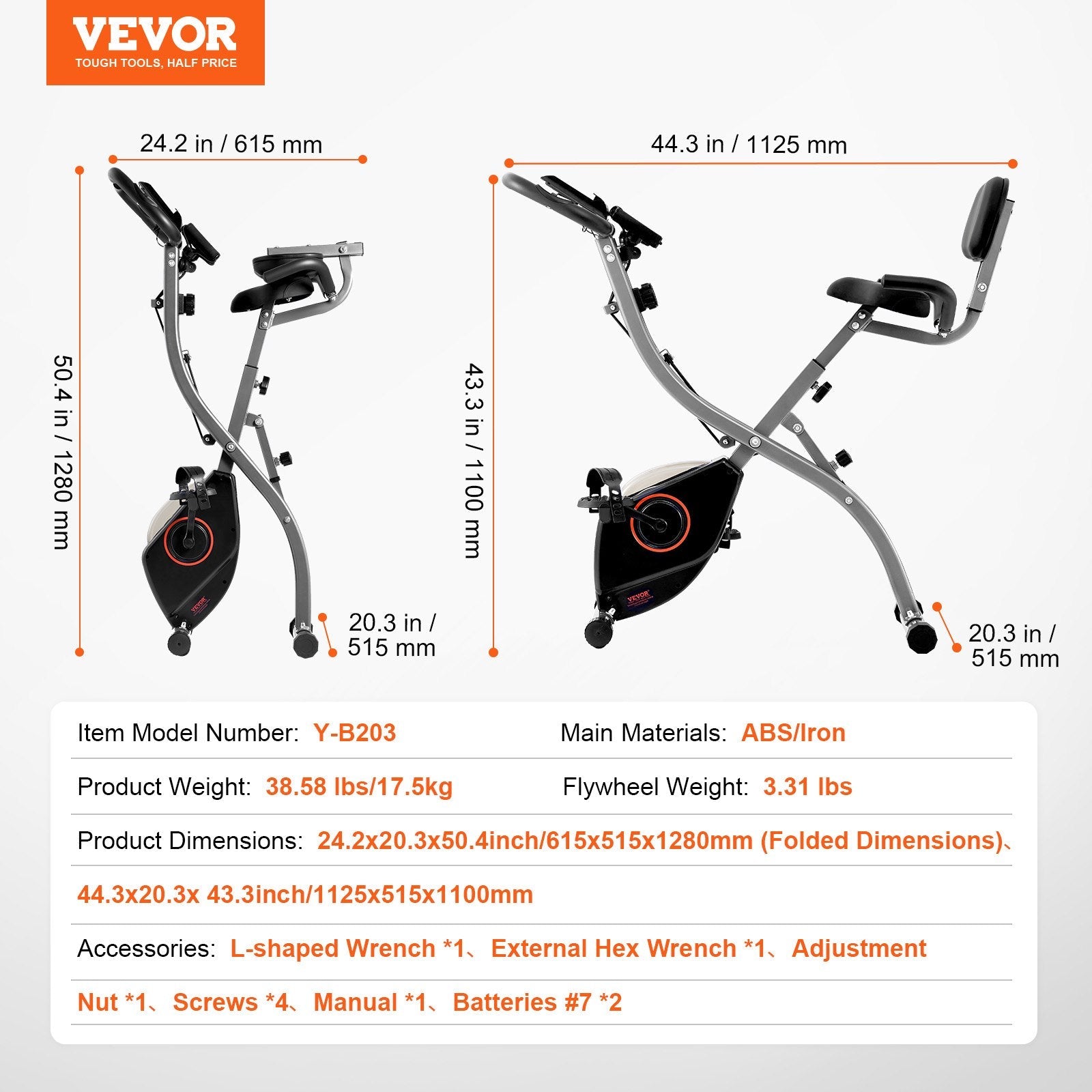 VEVOR Folding Exercise Bike Fitness Stationary Bike Upright Indoor Cycling Bike 