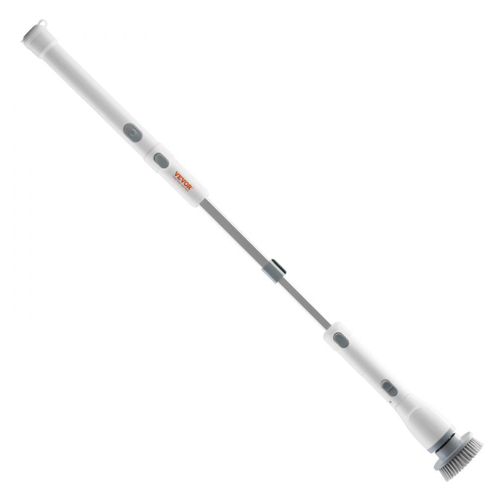 VEVOR Electric Spin Scrubber, Cordless Cleaning Brush with 2 Adjustable Speeds and Extendable Long Handle, 1.5H Runtime Power Shower Scrubber with 4 Replaceable Brush Heads for Bathroom, Tub, Tile 