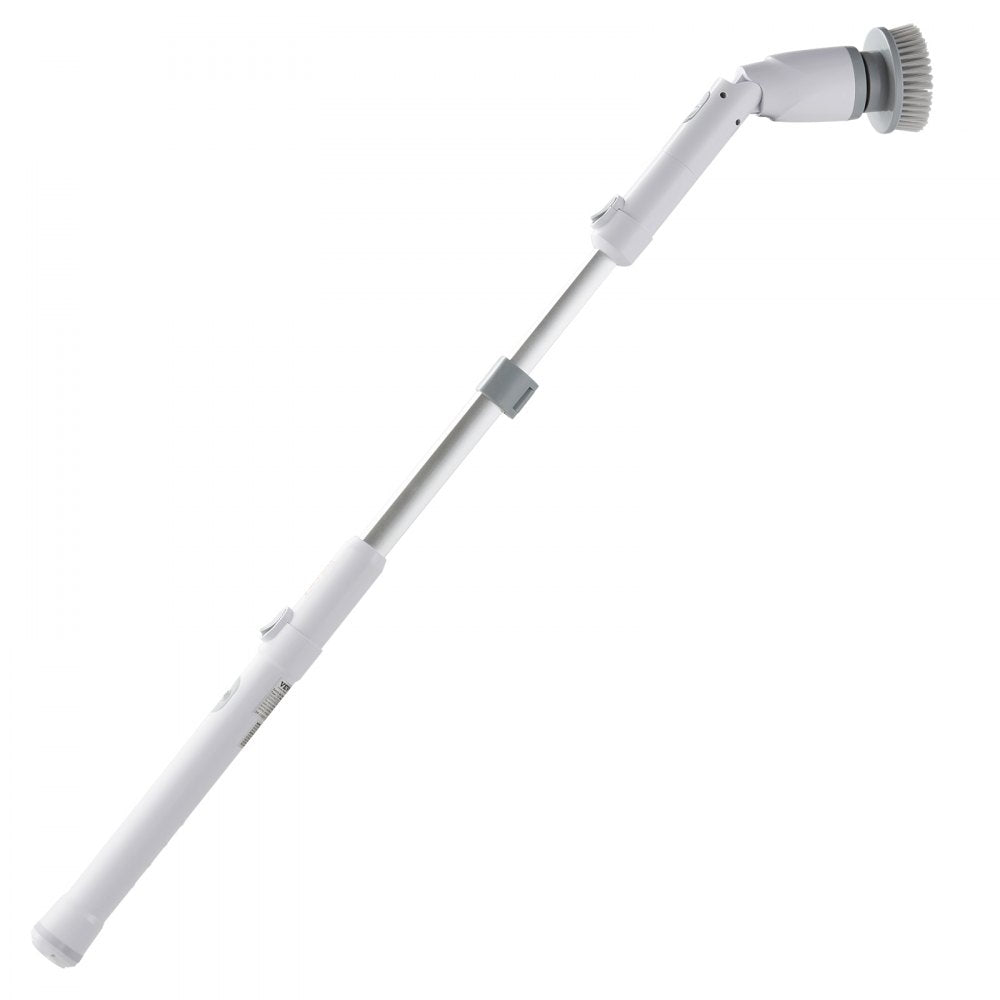 VEVOR Electric Spin Scrubber, Cordless Cleaning Brush with 2 Adjustable Speeds and Extendable Long Handle, 1.5H Runtime Power Shower Scrubber with 4 Replaceable Brush Heads for Bathroom, Tub, Tile 