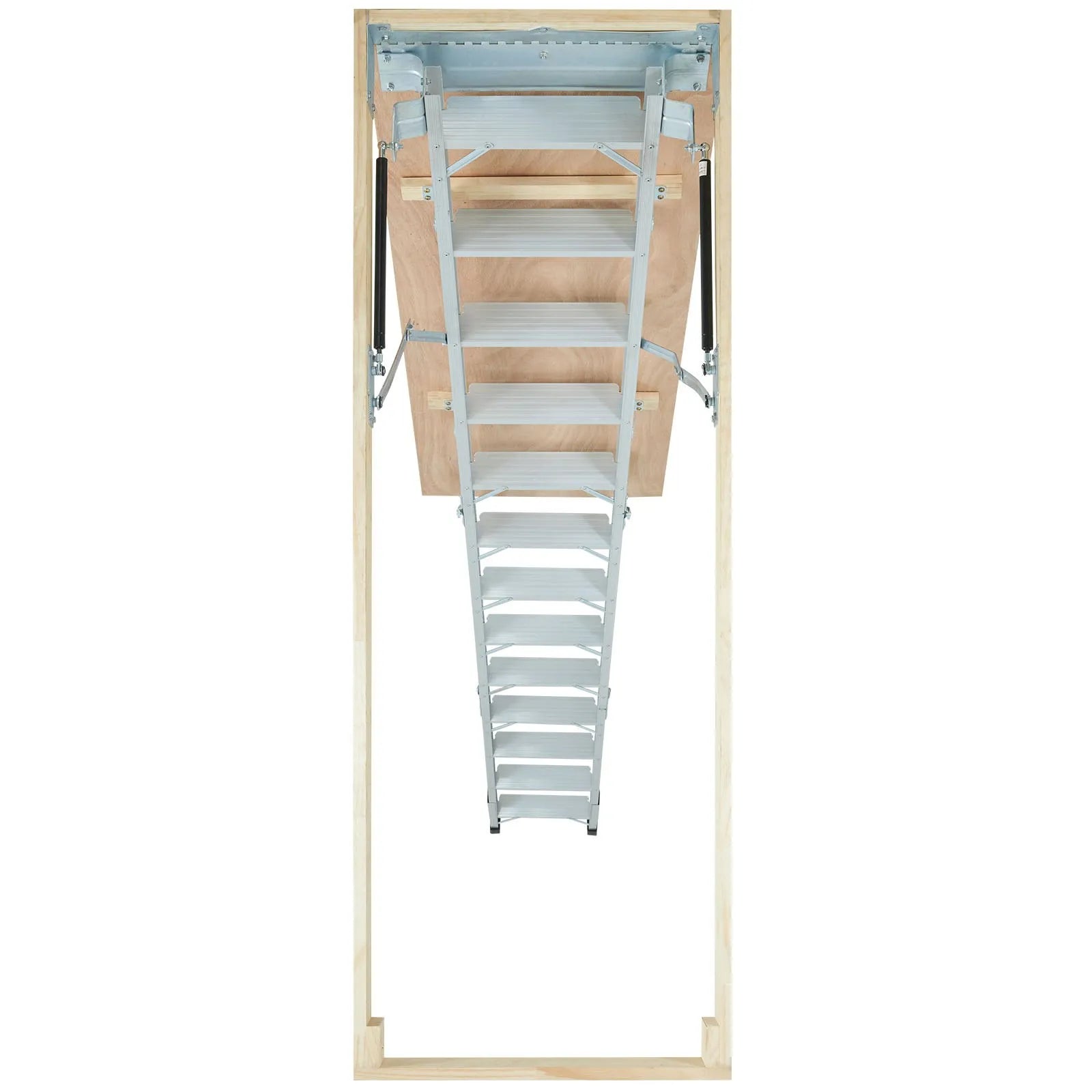 VEVOR Attic Ladder Foldable, 350-pound Capacity, 22.5" x 63", Multi-Purpose Aluminium Extension, Lightweight and Portable, Fits 9.5'-12' Ceiling Heights, Convenient Access to Your Attic Standard