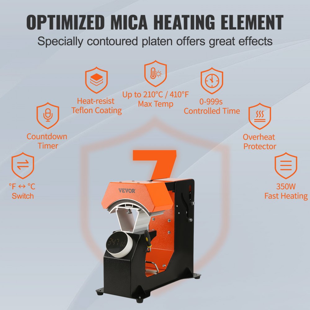 VEVOR Hat Heat Press Auto Cap Heat Press 3 Heating Pads Sublimation Transfer 