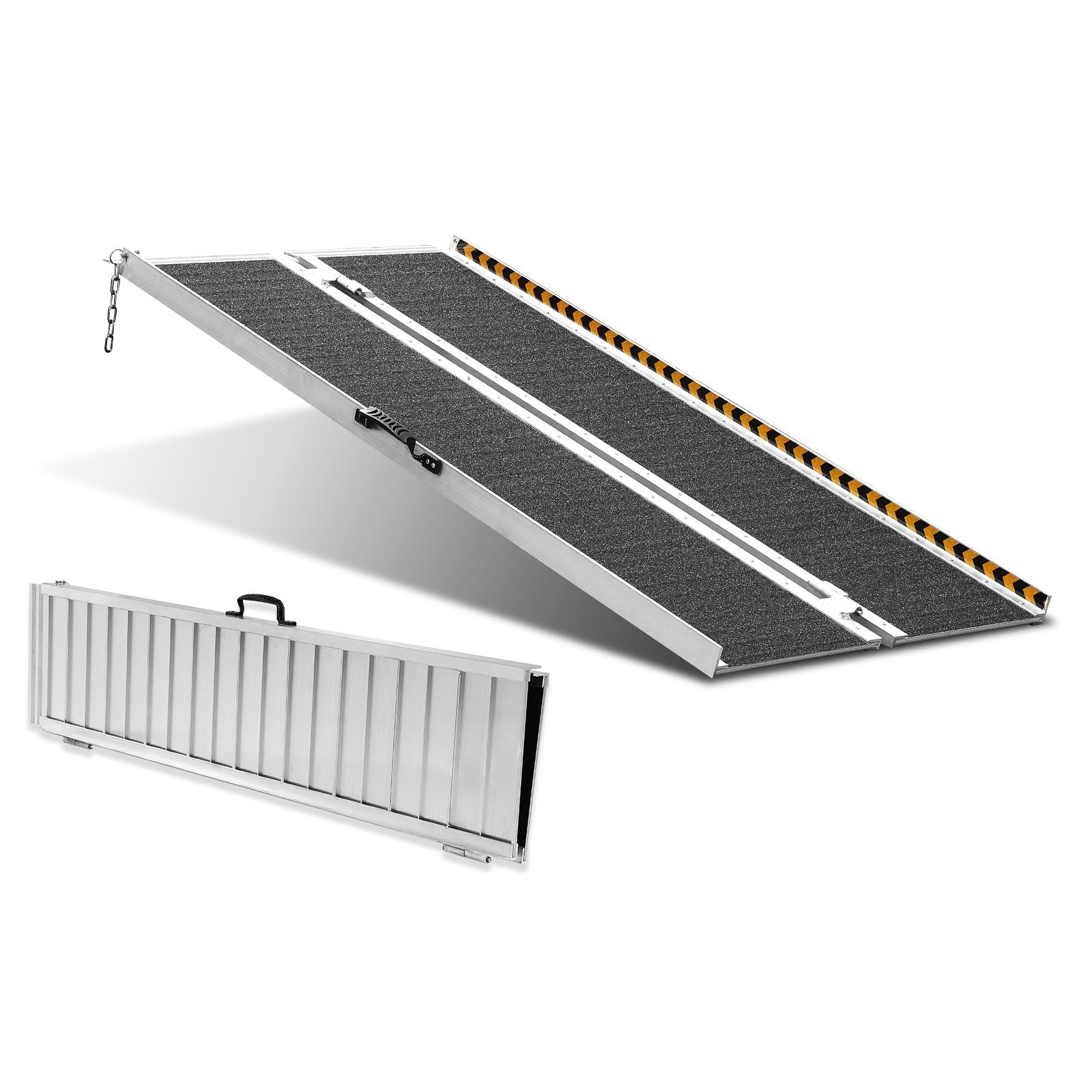 VEVOR Portable Wheelchair Ramp, 5 ft 800 lbs Capacity, Non-Slip Aluminum Folding Threshold Ramp, Foldable Mobility Scooter Ramp Wheel Chair Ramp, Handicap Ramp for Home Steps, Stairs, Doorways, Curbs 