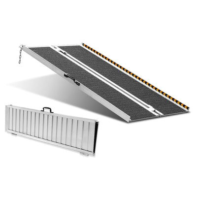 VEVOR Portable Wheelchair Ramp, 5 ft 800 lbs Capacity, Non-Slip Aluminum Folding Threshold Ramp, Foldable Mobility Scooter Ramp Wheel Chair Ramp, Handicap Ramp for Home Steps, Stairs, Doorways, Curbs 
