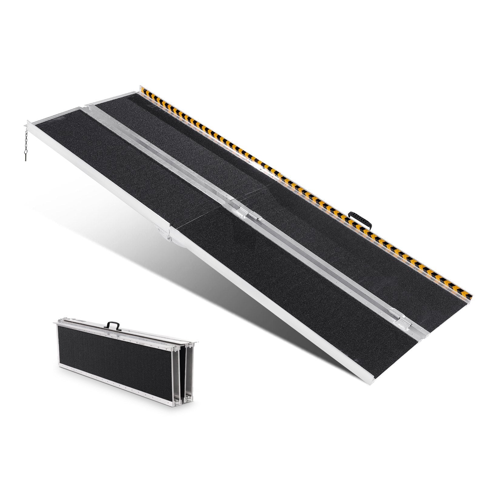 VEVOR Portable Wheelchair Ramp, 8 ft 800 lbs Capacity, Non-Slip Aluminum Folding Threshold Ramp, Foldable Mobility Scooter Ramp Wheel Chair Ramp, Handicap Ramp for Home Steps, Stairs, Doorways, Curbs 