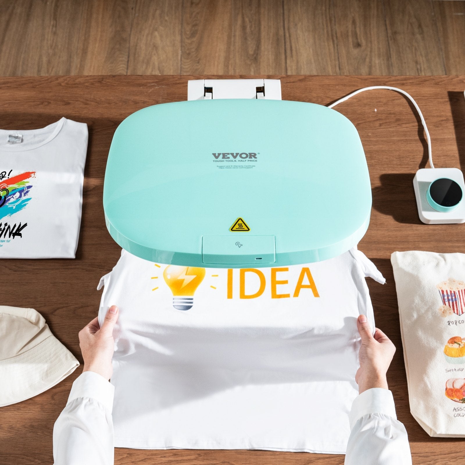 VEVOR Auto Heat Press, Smart Heat Press Machine for T-Shirts, Knob Design Easy Press, Large Mica Heat Plate, Heat Up Fast, Professional Heat Press for Sublimation, Vinyl, Heat Transfer Projects 15x12 