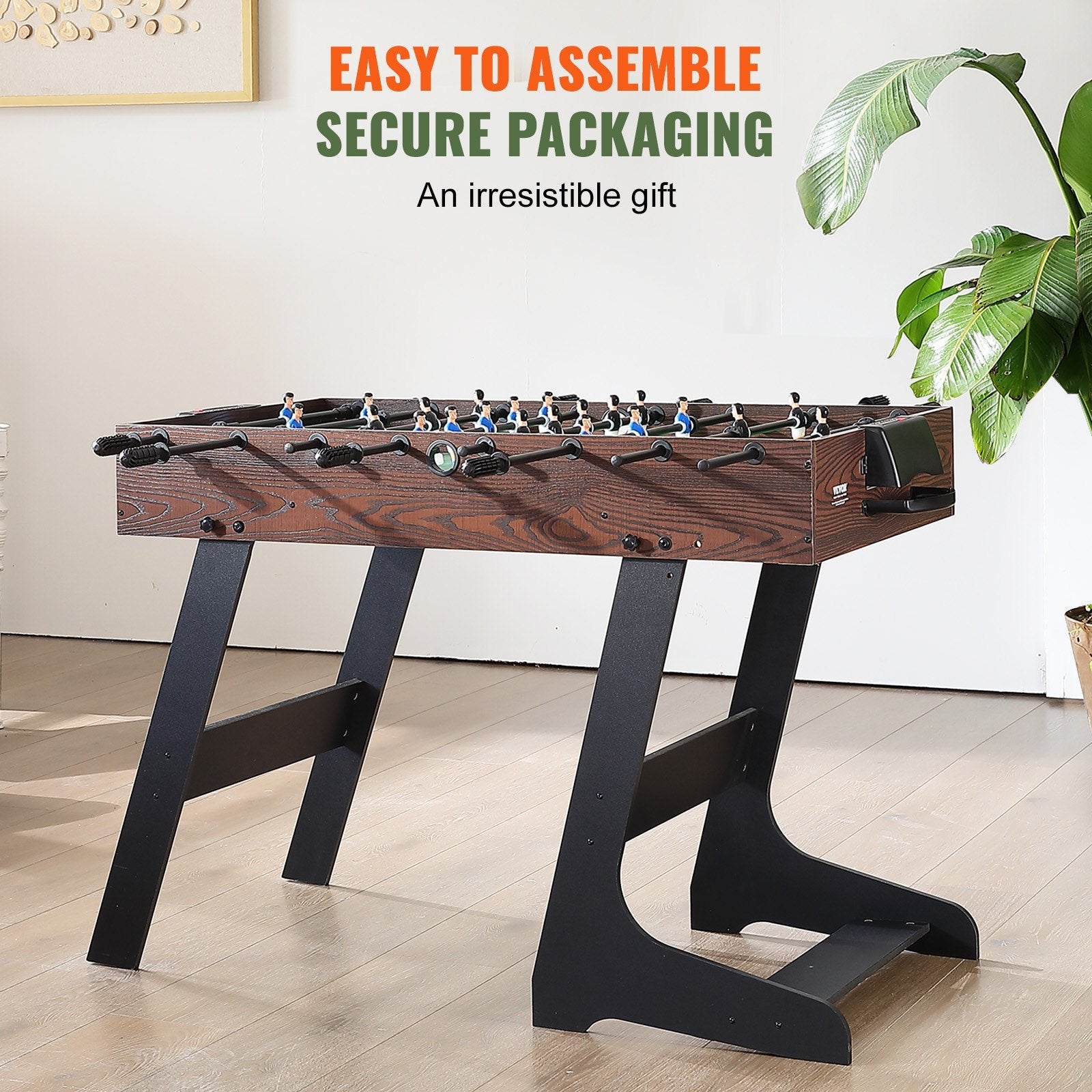 VEVOR Folding Foosball Table, 42 inch Standard Size Foosball Table, Indoor Full Size Foosball Table for Home, Family, and Game Room, Soccer with Foosball Table Set, Includes 2 Balls 