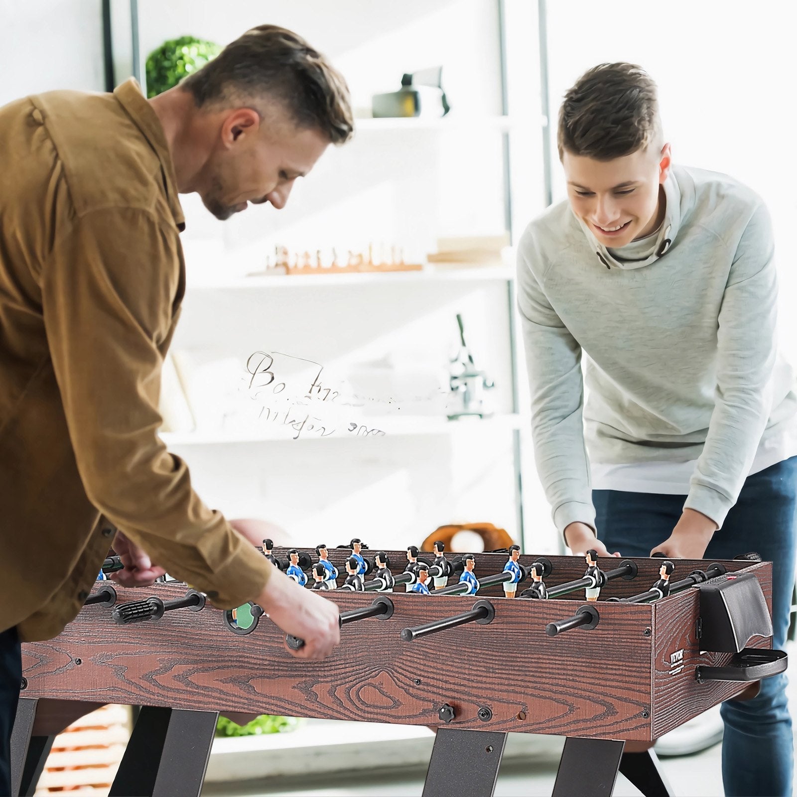 VEVOR Folding Foosball Table, 42 inch Standard Size Foosball Table, Indoor Full Size Foosball Table for Home, Family, and Game Room, Soccer with Foosball Table Set, Includes 2 Balls 