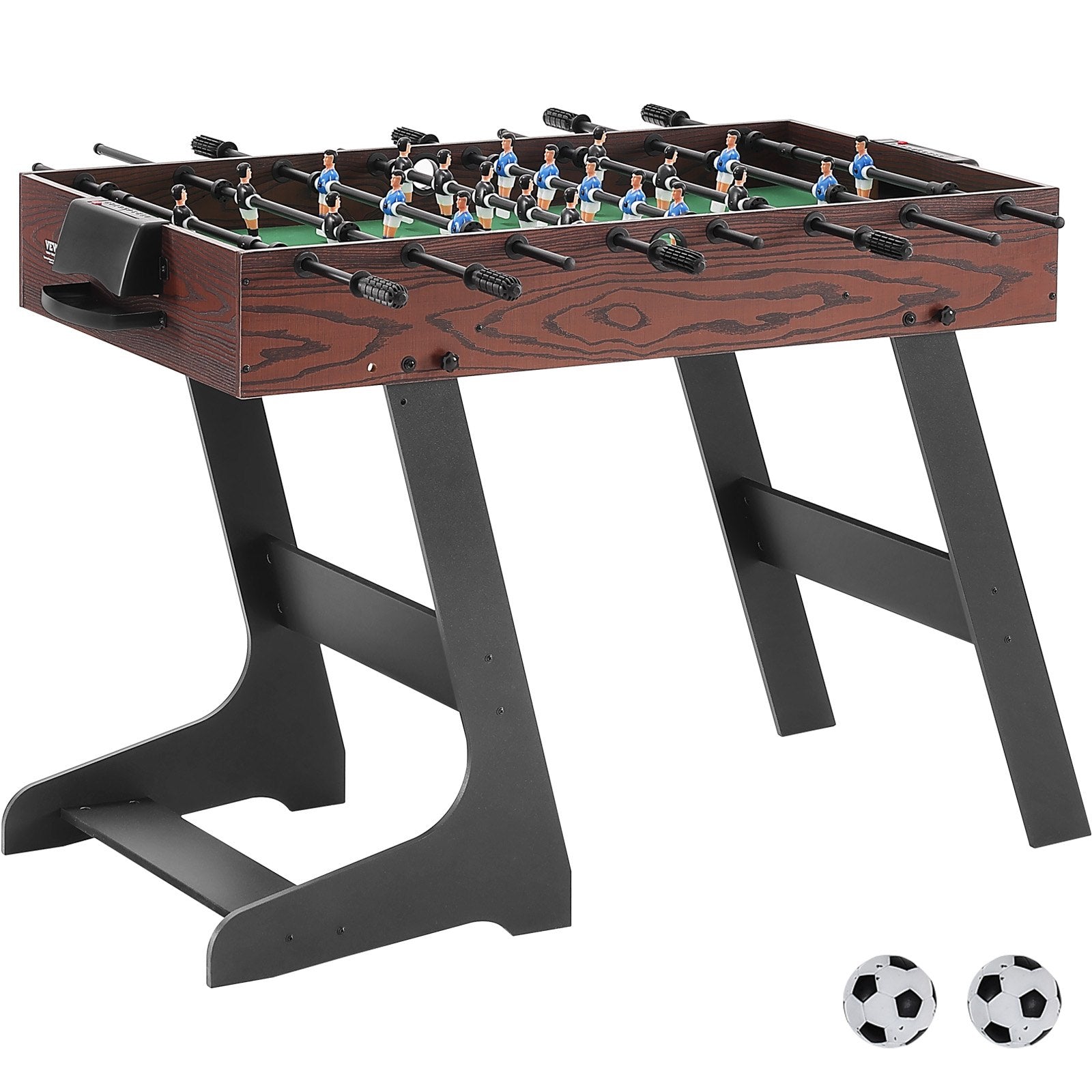 VEVOR Folding Foosball Table, 42 inch Standard Size Foosball Table, Indoor Full Size Foosball Table for Home, Family, and Game Room, Soccer with Foosball Table Set, Includes 2 Balls 