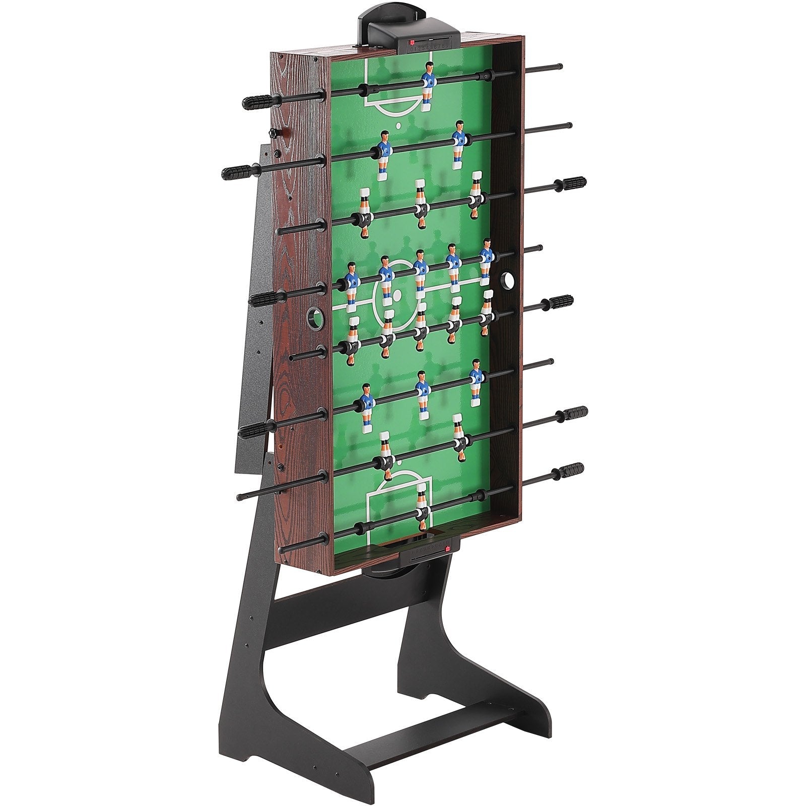 VEVOR Folding Foosball Table, 42 inch Standard Size Foosball Table, Indoor Full Size Foosball Table for Home, Family, and Game Room, Soccer with Foosball Table Set, Includes 2 Balls 