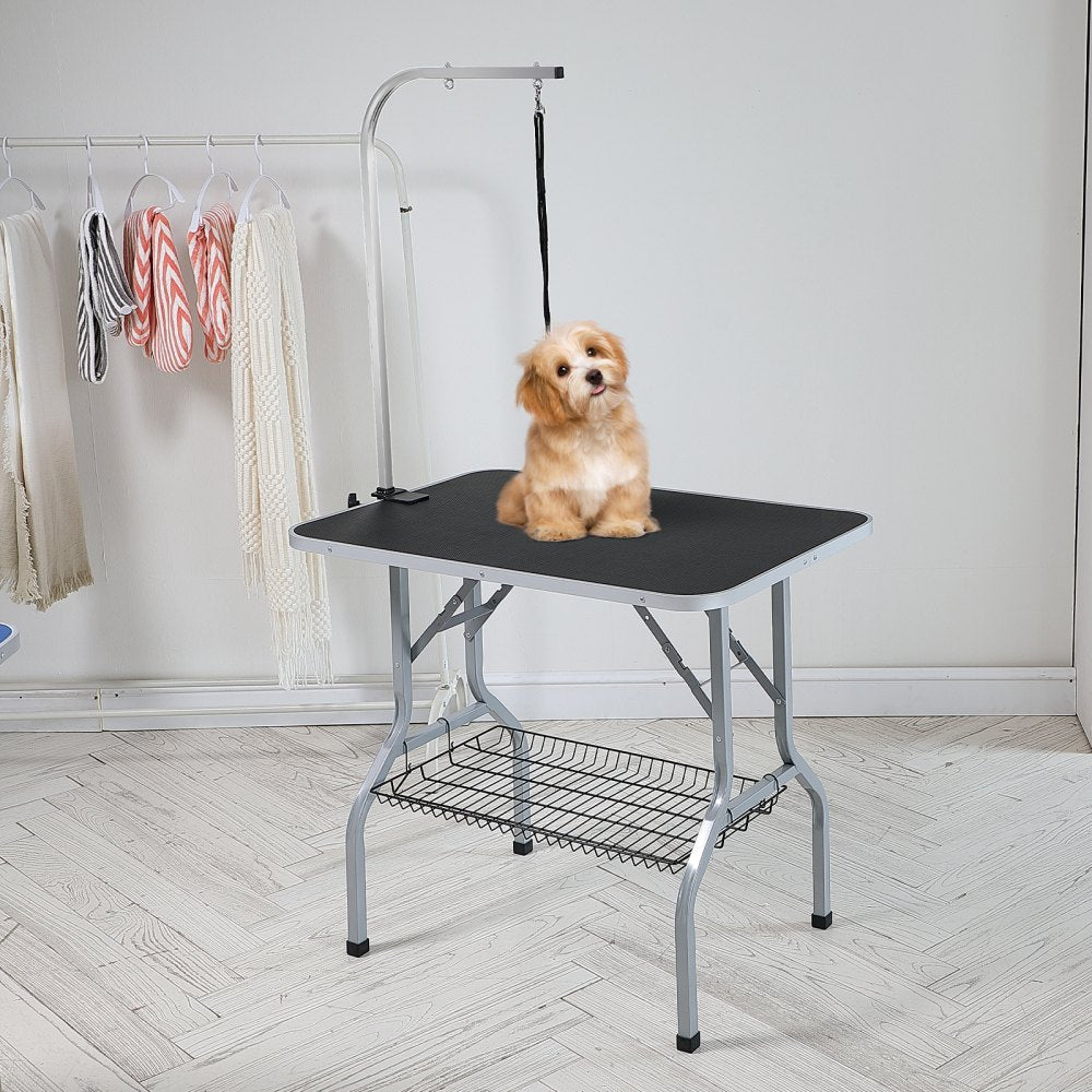 VEVOR Pet Grooming Table Arm with Clamp, 36''x24'' Dog Grooming Station, Foldable Pets Grooming Stand for Medium and Small Dogs, Free No Sit Haunch Holder with Grooming Loop, Bearing 330lbs 