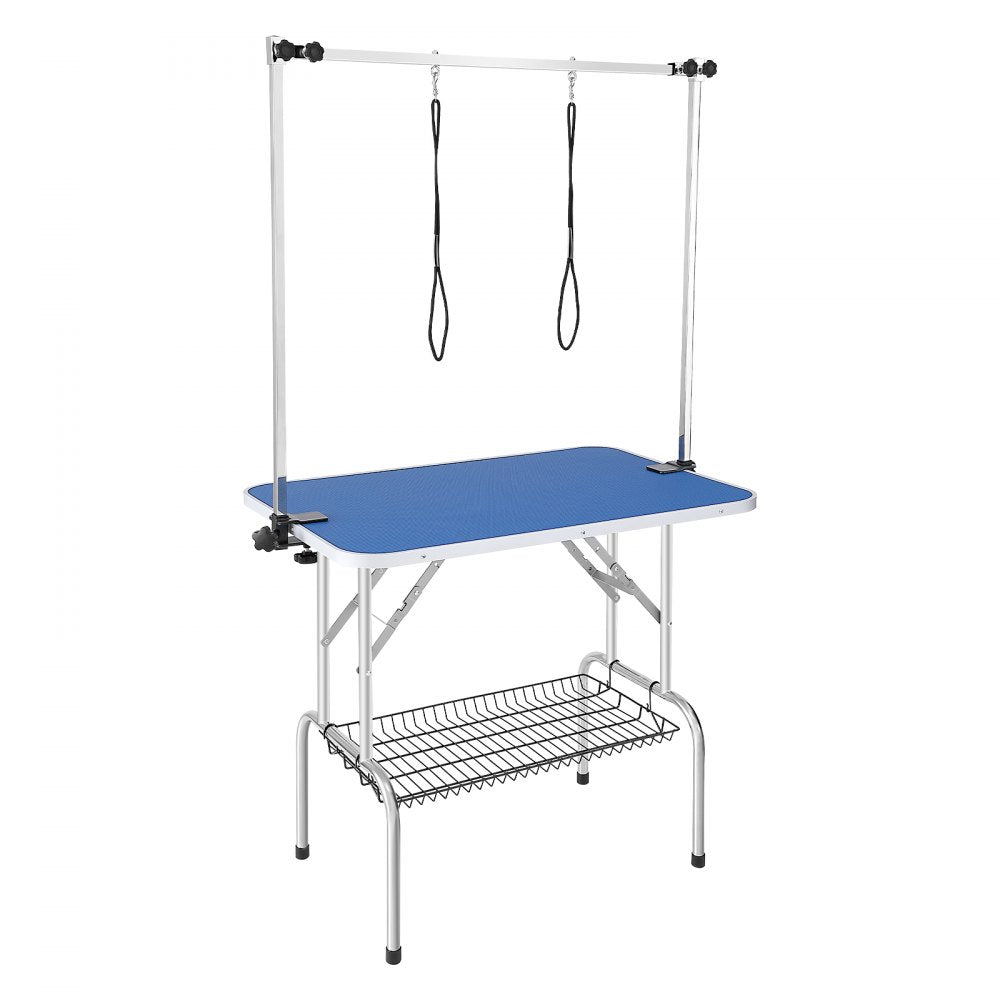 VEVOR Pet Grooming Table Two Arms with Clamp, 36''x24'' Dog Grooming Station, Foldable Pets Grooming Stand for Medium and Small Dogs, Free No Sit Haunch Holder with Grooming Loop, Bearing 330lbs 