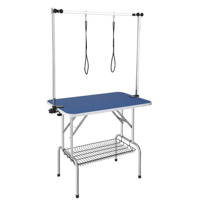 VEVOR Pet Grooming Table Two Arms with Clamp, 36''x24'' Dog Grooming Station, Foldable Pets Grooming Stand for Medium and Small Dogs, Free No Sit Haunch Holder with Grooming Loop, Bearing 330lbs 