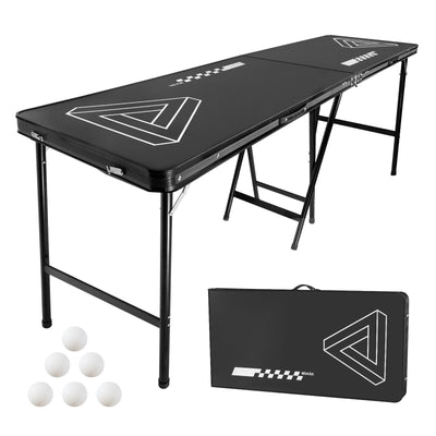 VEVOR 8' Portable Beer Pong Tailgate Table Party Drinking Game Carrying Handle 