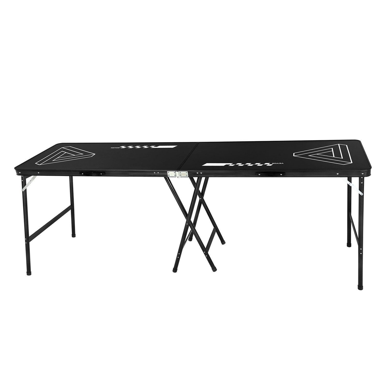 VEVOR 8' Portable Beer Pong Tailgate Table Party Drinking Game Carrying Handle 