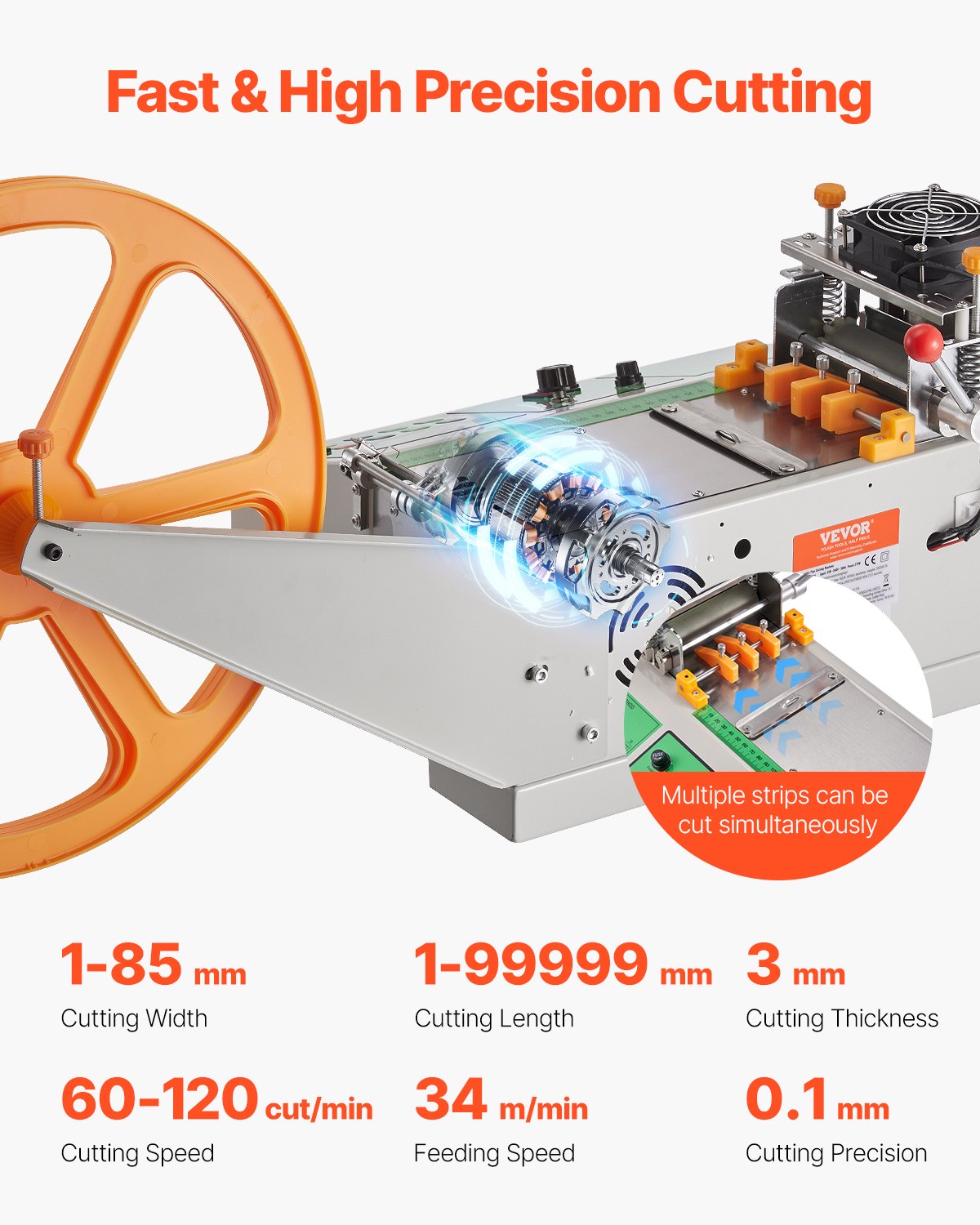 VEVOR Automatic Webbing Cutting Machine Hot and Cold Ribbon Shoelaces Cutter 