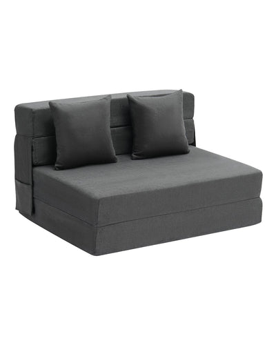 VEVOR Folding Sofa Bed 3-in-1 Foldable Couch Bed with 2 Pillows Dark Grey Twin 