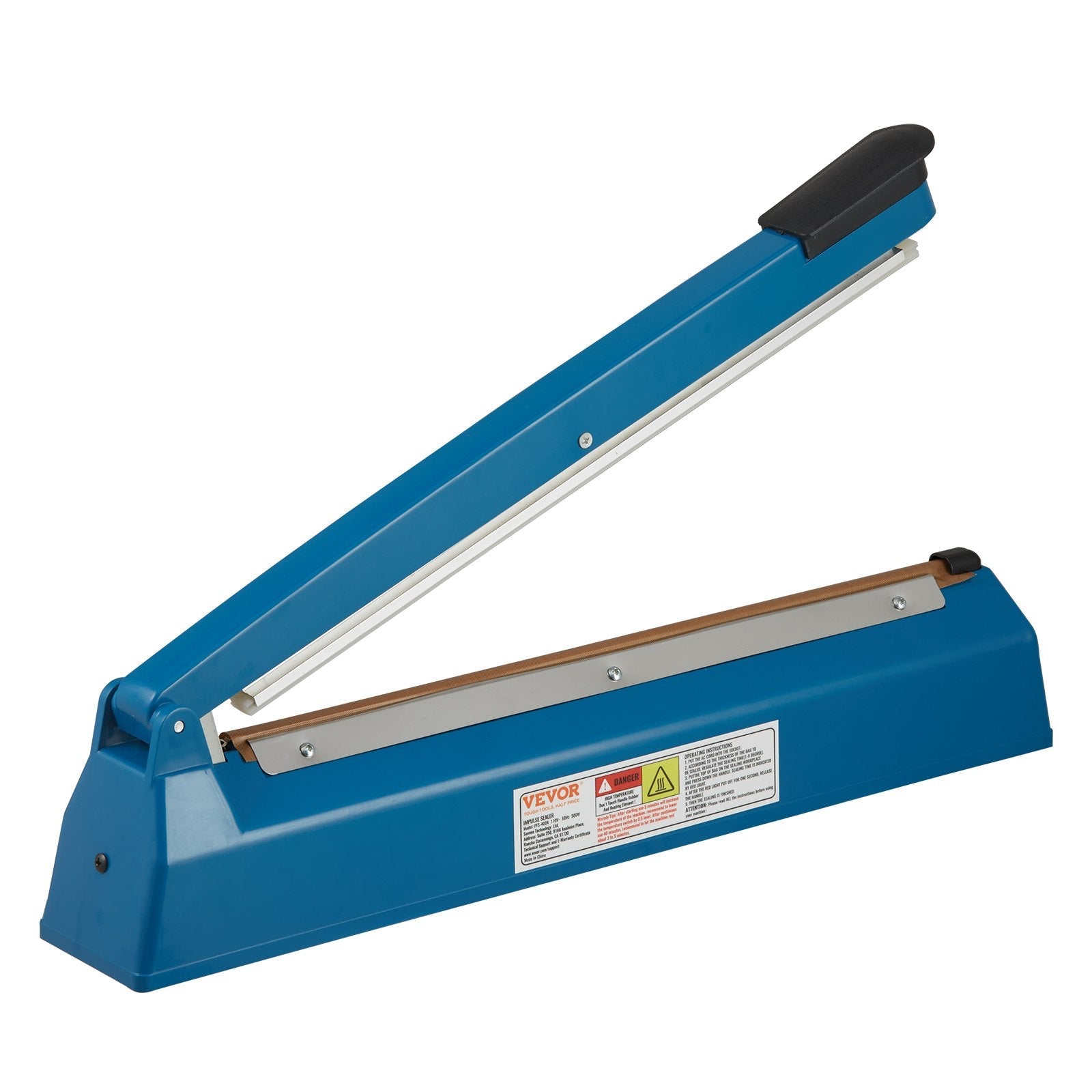 VEVOR Impulse Sealer 16 inch, Manual Heat Seal Machine with Adjustable Heating Mode, ABS Shrink Wrap Bag Sealers for Plastic Mylar PE PP Bags, Portable Poly Bag Sealing Machine with Extra Replace Kit 