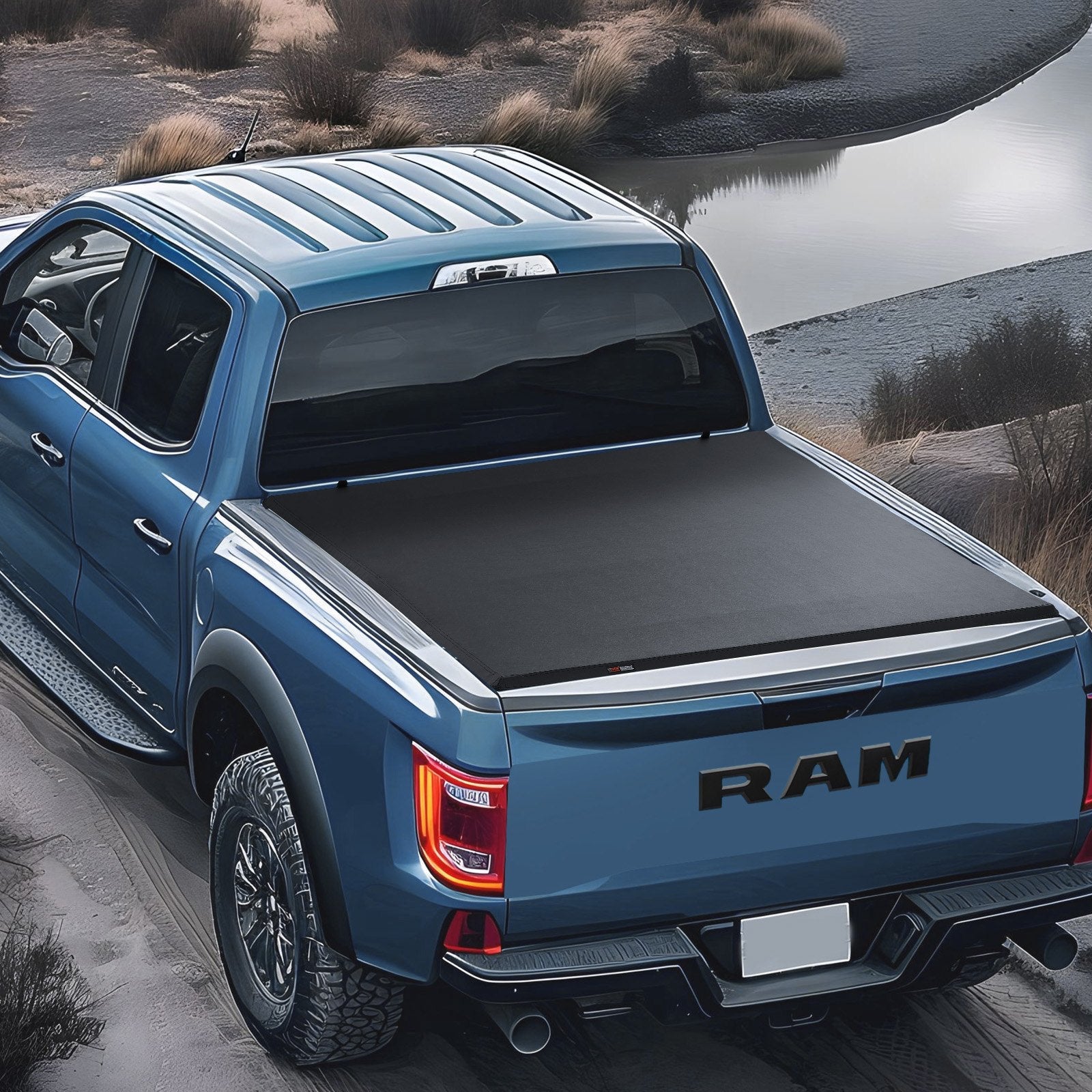 VEVOR Quad-Fold Tonneau Cover Truck Bed Cover for 2002-2024 Dodge Ram 1500 PVC 