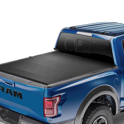 VEVOR Quad-Fold Tonneau Cover Truck Bed Cover for 2002-2024 Dodge Ram 1500 PVC 