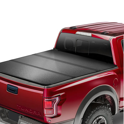 VEVOR Tri-Fold Truck Bed Tonneau Cover, Compatible with 2014-2024 Toyota Tundra (NOT FIT Trail Special Edition with Storage Boxes), Fleetside 5.5' (67") Short Bed 2023, 400 lbs Load Capacity, Black 