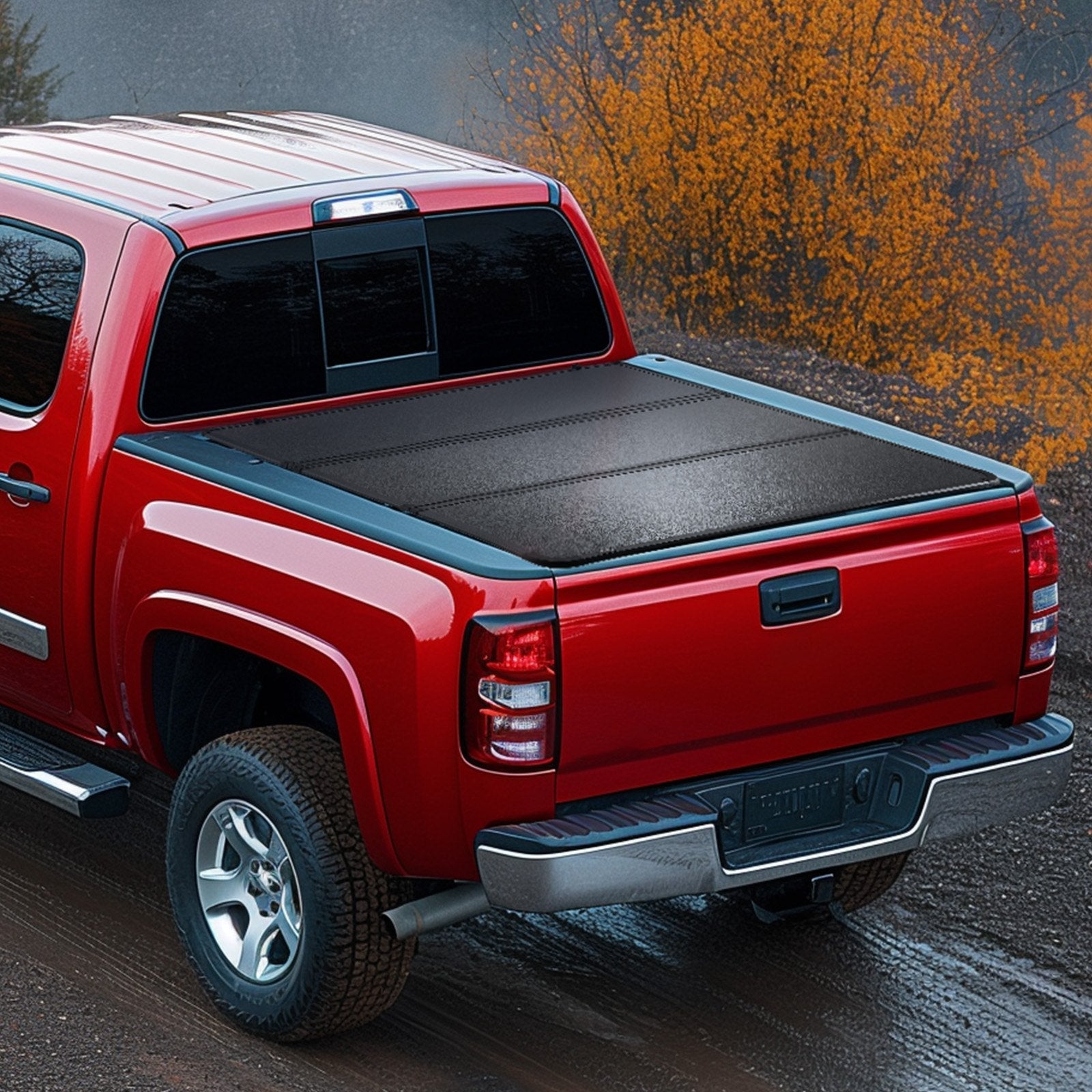 VEVOR Tri-Fold Truck Bed Tonneau Cover, Compatible with 2019-2024 Chevy Silverado GMC Sierra 1500 (NOT FIT 19-24 Classic) 5'8" Bed, Fit 5.8' x 5.3' (70" x 63.3") Inside Bed, 400 lbs Capacity, Black 