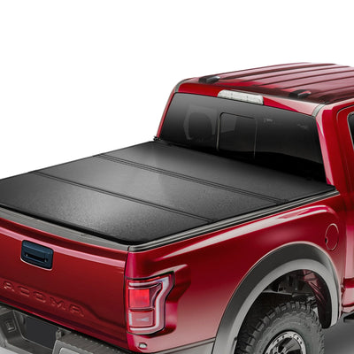 VEVOR Tri-Fold Truck Bed Tonneau Cover, Compatible with 2016-2023 Toyota Tacoma, 5' (60.5") Bed, Only Fit 5.0' x 4.6' (60.5" x 55.0") Inside Bed, 400 lbs Load Capacity, LED Light, Quick Folding, Black 