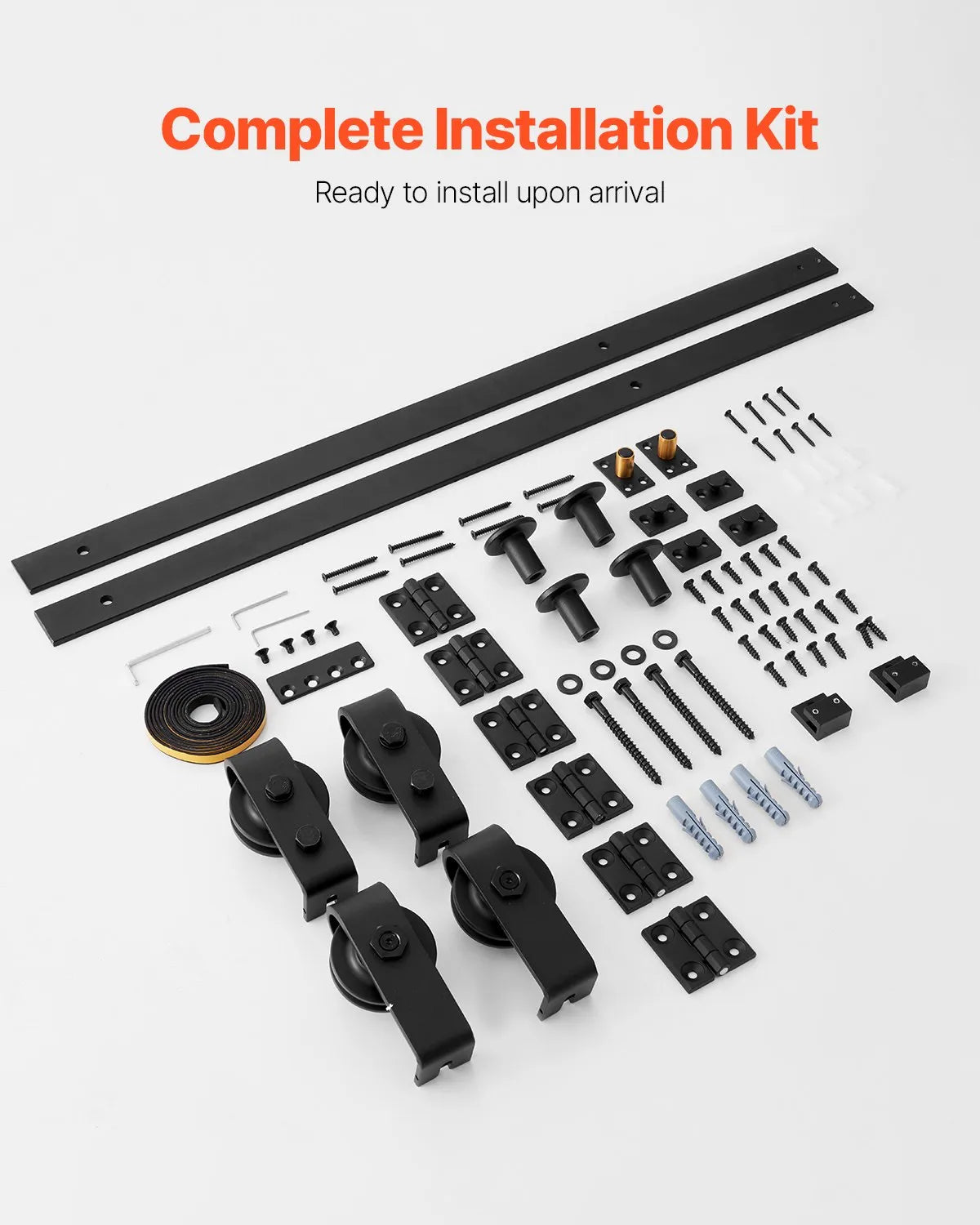 VEVOR Bi-Folding Sliding Barn Door Hardware Track Kit 64" for Four 15" Doors