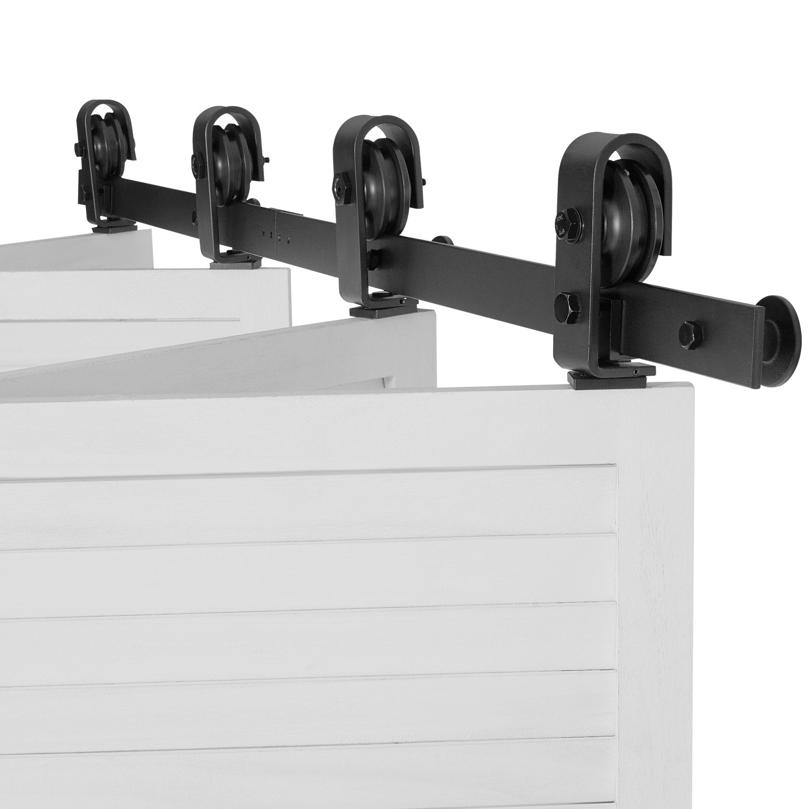 VEVOR Bi-Folding Sliding Barn Door Hardware Track Kit 52" for Four 12" Doors 