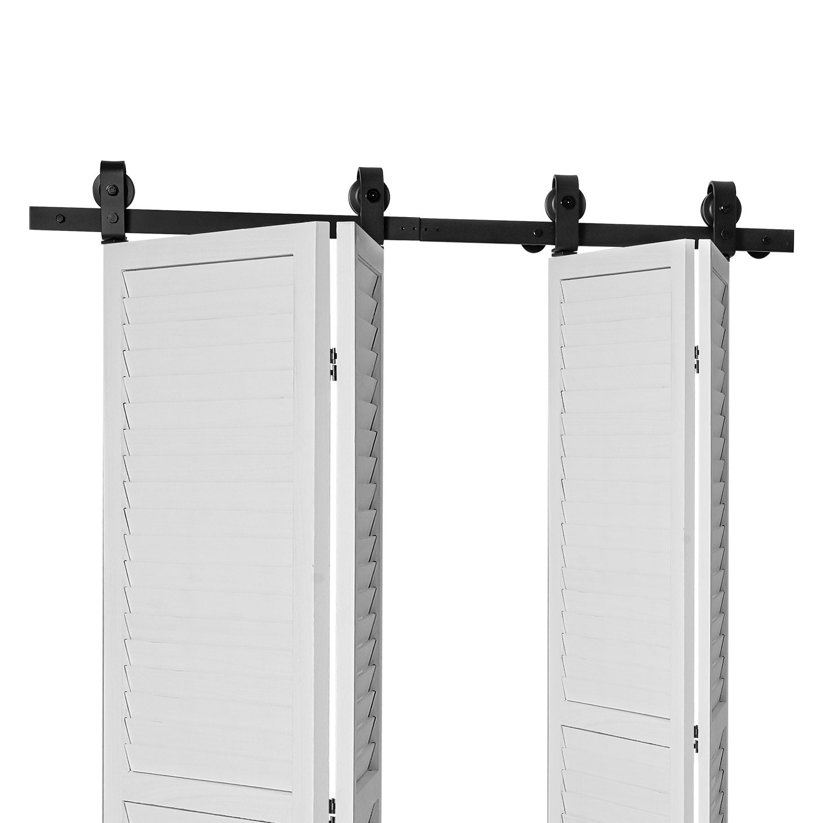 VEVOR Bi-Folding Sliding Barn Door Hardware Track Kit 52" for Four 12" Doors 