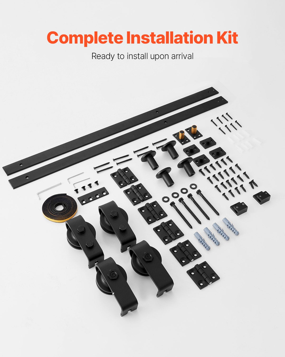 VEVOR Bi-Folding Sliding Barn Door Hardware Track Kit 60" for Four 14" Doors 
