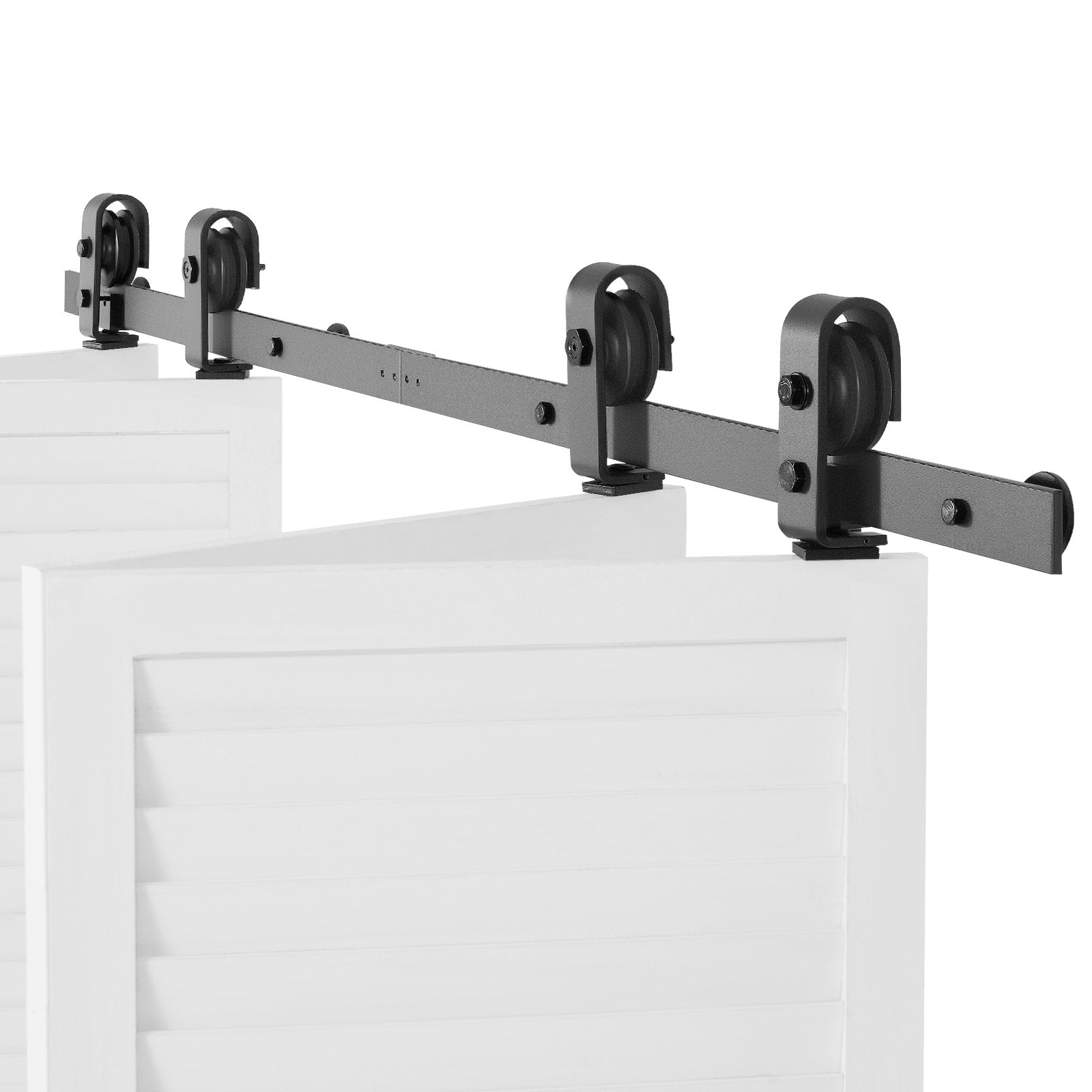 VEVOR Bi-Folding Sliding Barn Door Hardware Track Kit 60" for Four 14" Doors 
