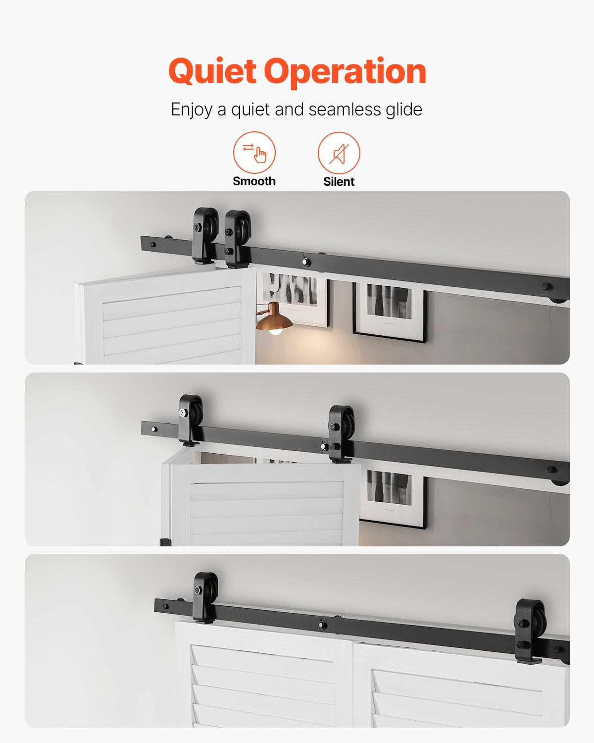 VEVOR Bi-Folding Sliding Barn Door Hardware Track Kit 52" for Two 24" Doors 