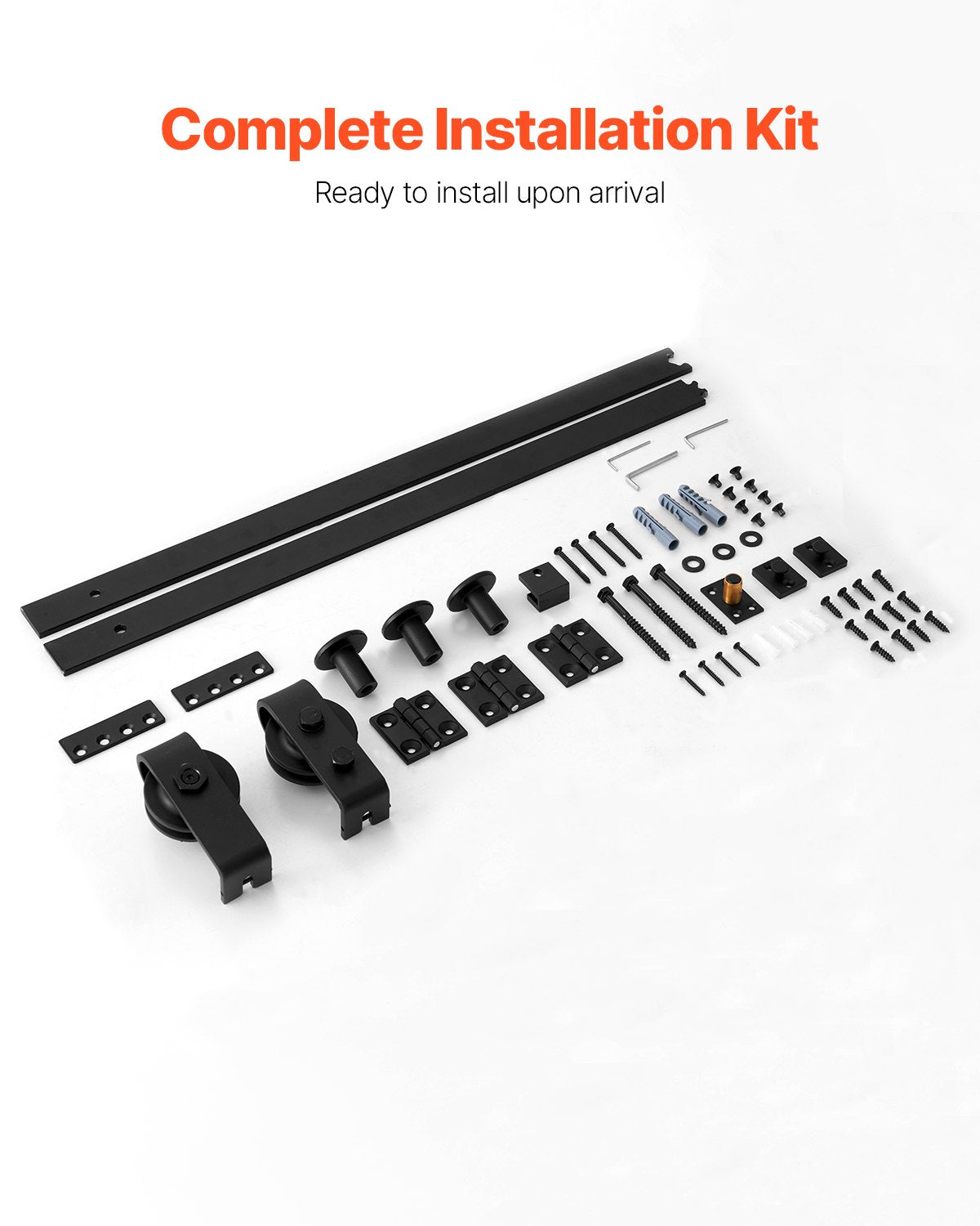 VEVOR Bi-Folding Sliding Barn Door Hardware Track Kit 52" for Two 24" Doors 