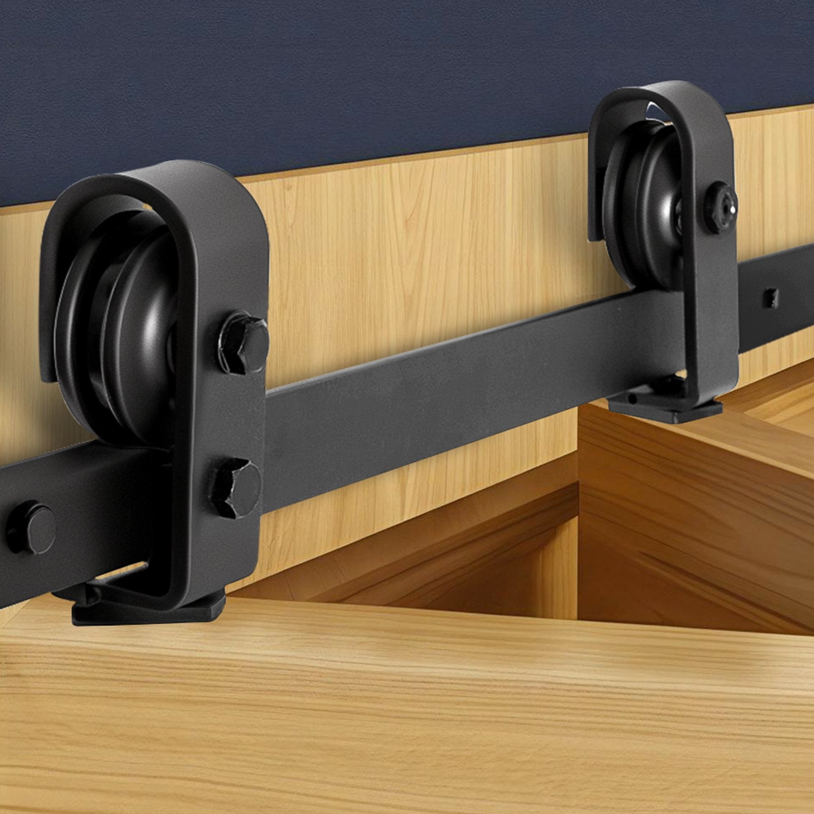 VEVOR Bi-Folding Sliding Barn Door Hardware Track Kit 52" for Two 24" Doors 