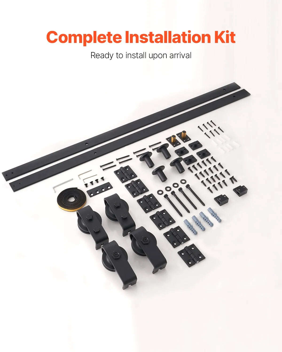 VEVOR Bi-Folding Sliding Barn Door Hardware Track Kit 76" for Four 18" Doors