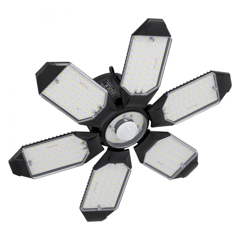 VEVOR LED Garage Light 15000LM 2 Packs Deformable Bright Shop Ceiling Light 