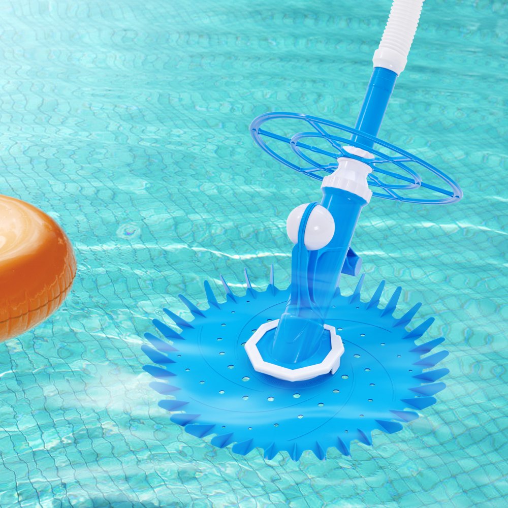 VEVOR Automatic Suction Pool Cleaner, Low Noise Pool Vacuum Cleaner with Extra Diaphragm, 10 x 32 in Hoses & 36-Fin Disc, Side Climbing Pool Cleaners for Above-Ground & In-ground Swimming Pool 