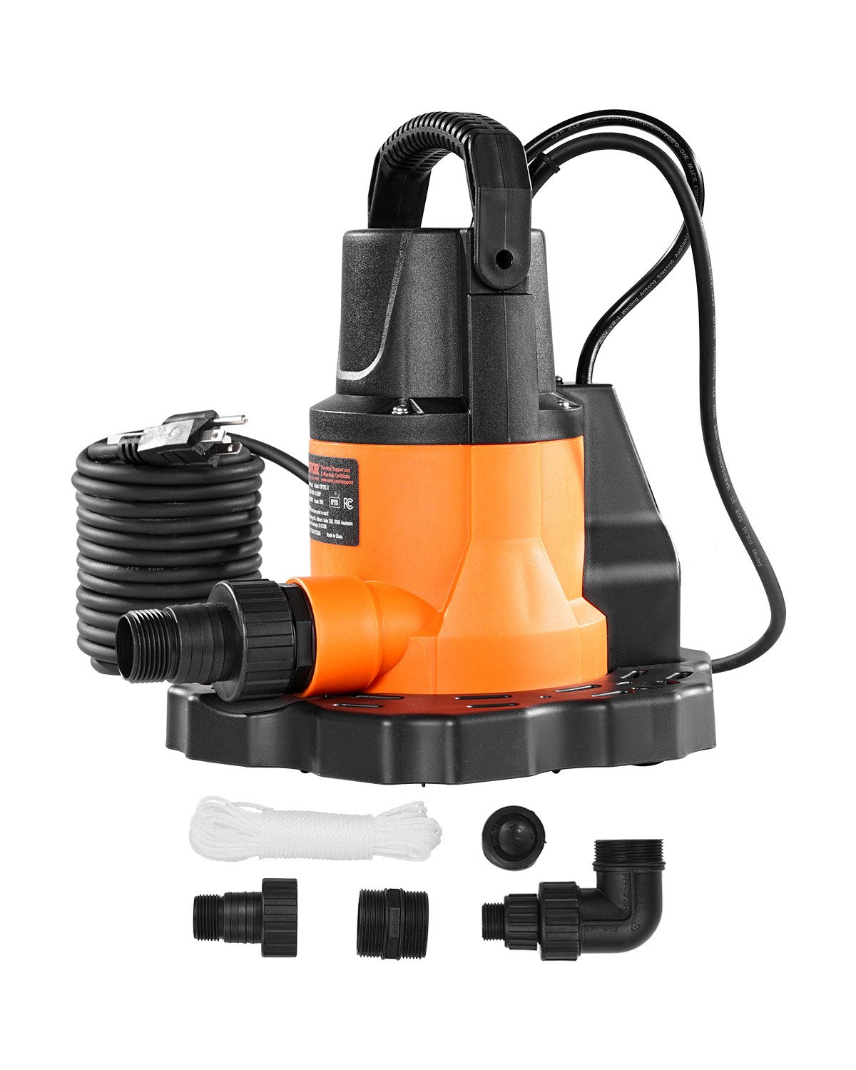 VEVOR Automatic Pool Cover Pump Submersible Swimming 0.66 HP 3200 GPH 25 ft Cord 