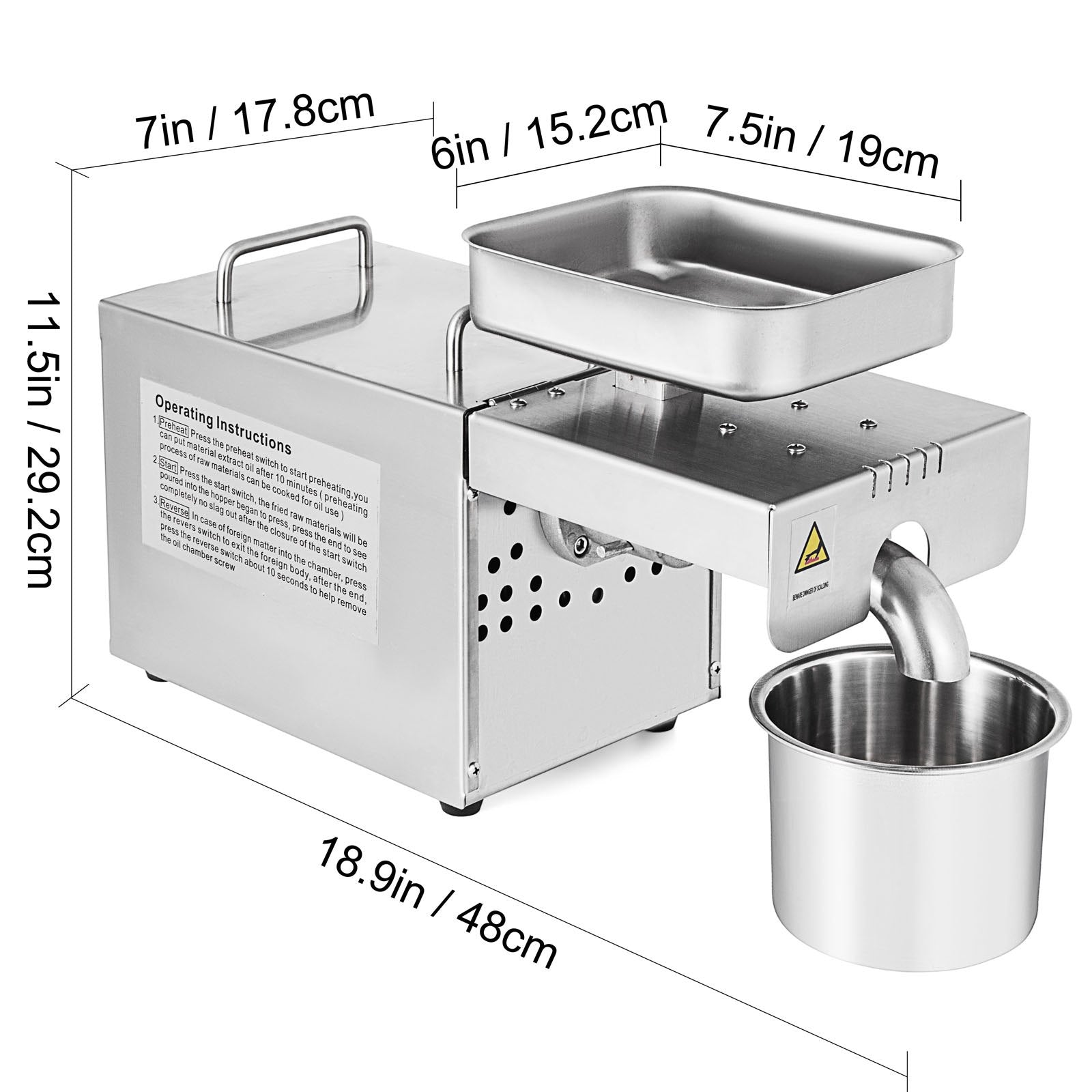 High Quality Multifunctional Automatic Small Oil Press Machine 304# Food Grade Stainless Steel Oil Expeller 
