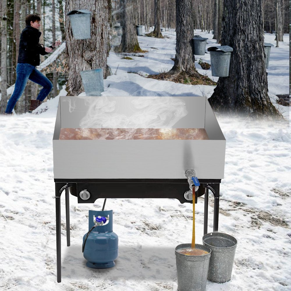 VEVOR Maple Syrup Evaporator Pan 24x18x6 Inch Stainless Steel Maple Syrup Boiling Pan for Boiling Maple Syrup 