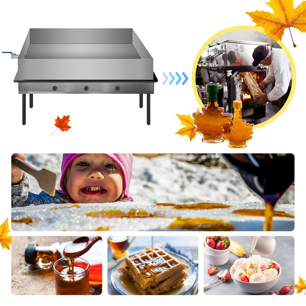 VEVOR Maple Syrup Evaporator Pan 36x24x6 Inch Stainless Steel Maple Syrup Boiling Pan for Boiling Syrup 