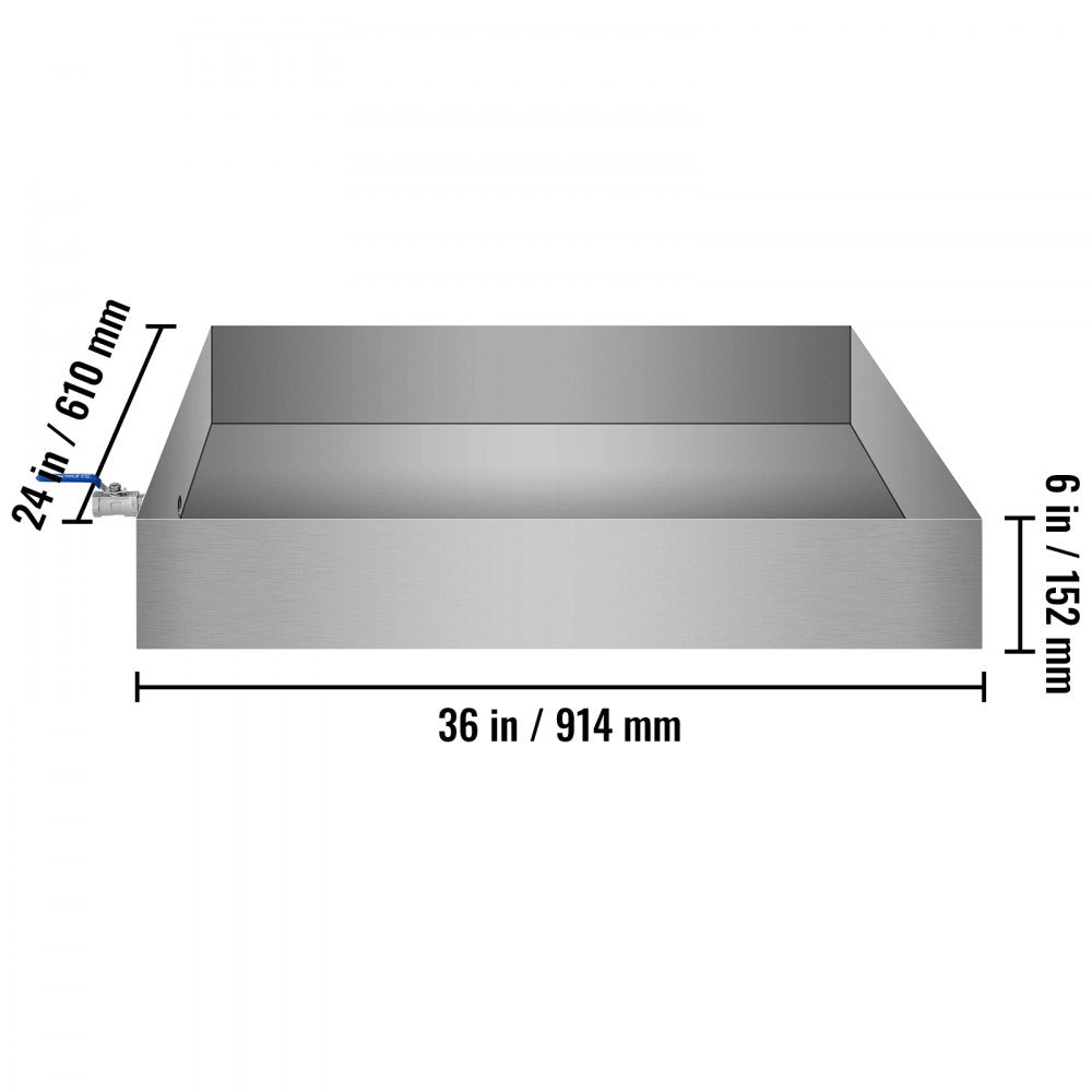VEVOR Maple Syrup Evaporator Pan 36x24x6 Inch Stainless Steel Maple Syrup Boiling Pan for Boiling Syrup 
