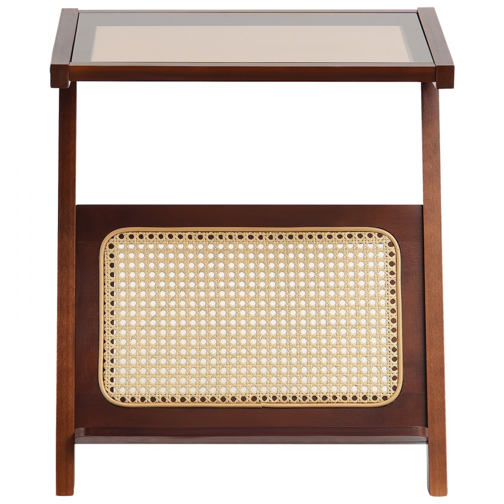 VEVOR Rattan Coffee Table Z-Shaped Rattan Coffee Table 1-Tier for Living Room 