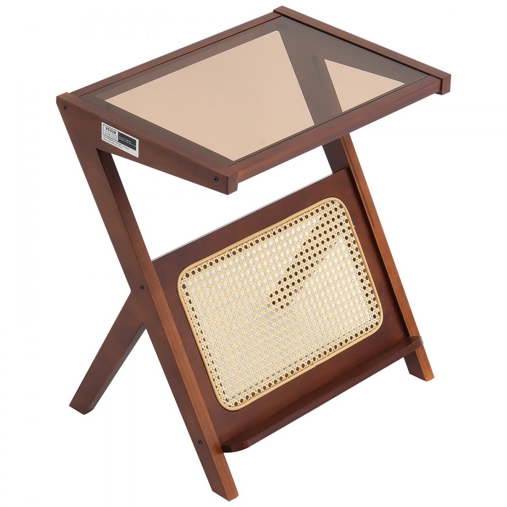 VEVOR Rattan Coffee Table Z-Shaped Rattan Coffee Table 1-Tier for Living Room 