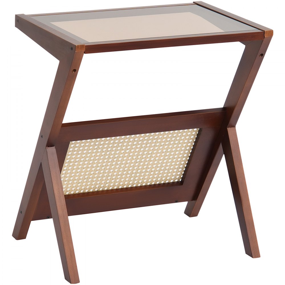 VEVOR Rattan Coffee Table Z-Shaped Rattan Coffee Table 1-Tier for Living Room 