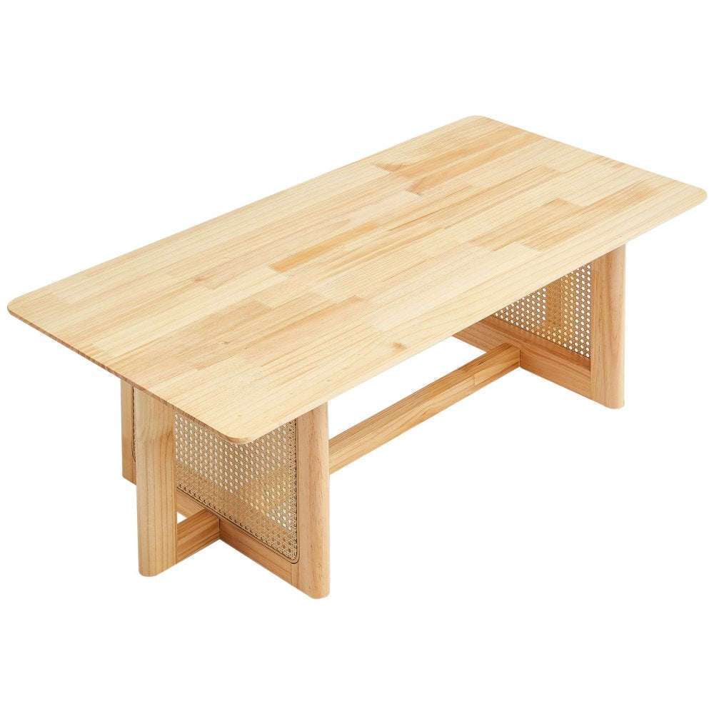 VEVOR Rattan Coffee Table Rectangle Rattan Coffee Table 1-Tier for Living Room 