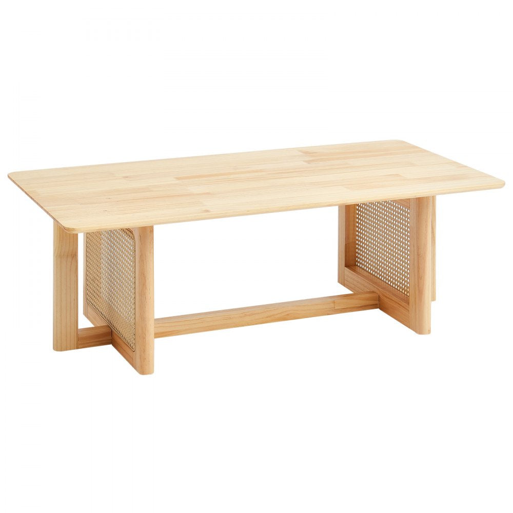 VEVOR Rattan Coffee Table Rectangle Rattan Coffee Table 1-Tier for Living Room 
