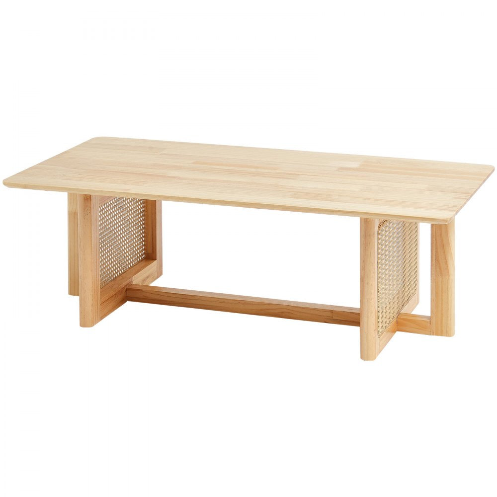 VEVOR Rattan Coffee Table Rectangle Rattan Coffee Table 1-Tier for Living Room 