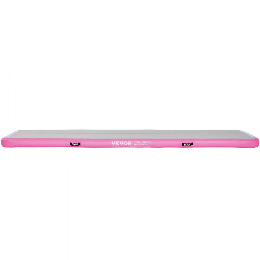 VEVOR Gymnastics Air Mat, 4 inch Thickness Inflatable Gymnastics Tumbling Mat, Tumble Track with Electric Pump, Training Mats for Home Use/Gym/Yoga/Cheerleading/Beach/Park/Water, 10 ft, Pink 